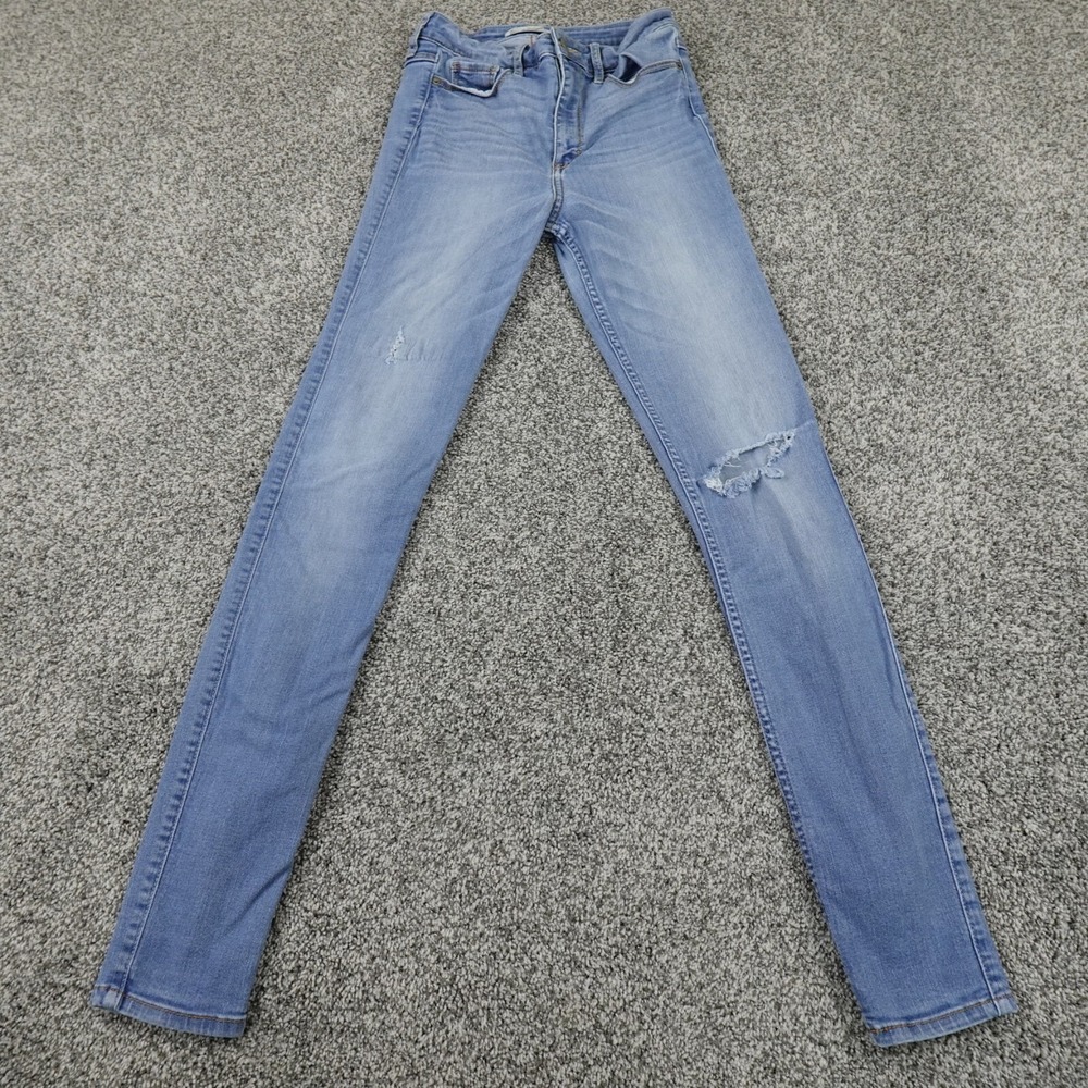 Abercrombie Fitch Jeans Womens 2 Light Blue Denim Pants Slim Skinny Stretch Flex